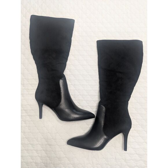 🖤🔥 ZBY Black Knee-High Stiletto Boots – Size 9.5 – New - Picture 1 of 8